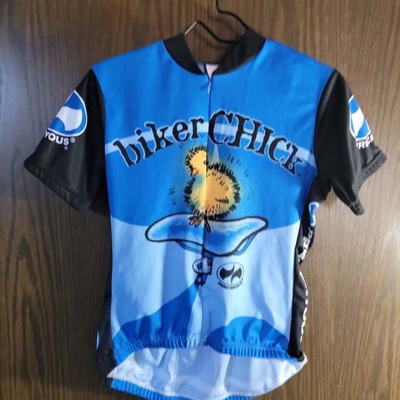 World Jerseys Women's Blue Biker Chick Cycling Jersey Size Medium - Picture 6 of 11